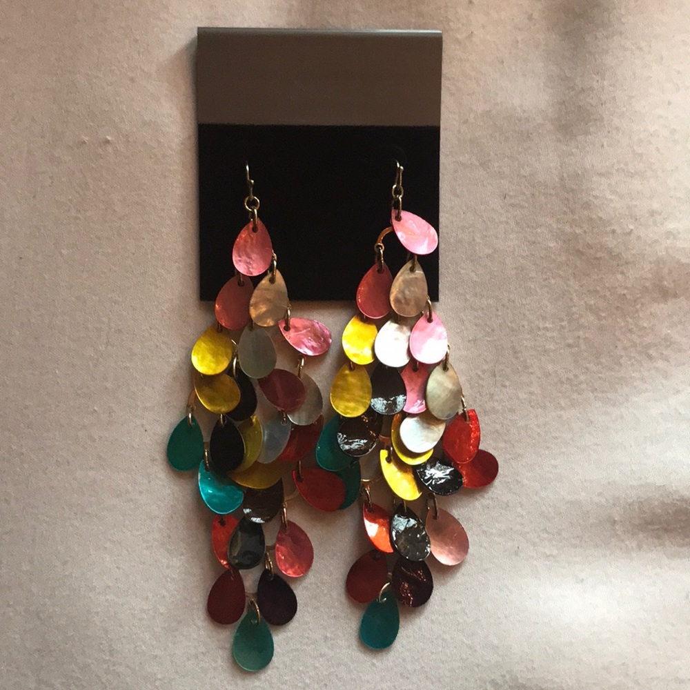 Multi colored chandelier earrings